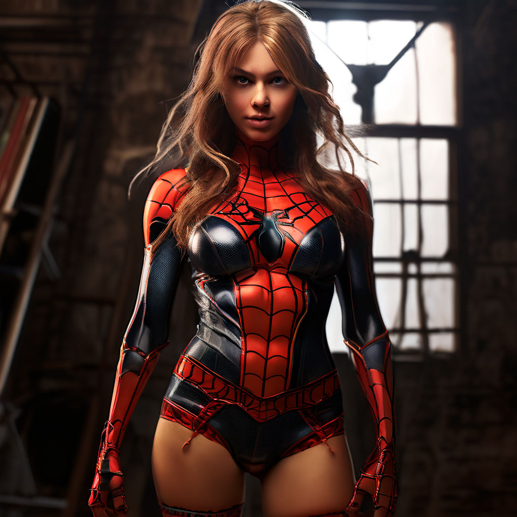 Half-naked Gwen Stacy spider-woman on Hip-hop album cover