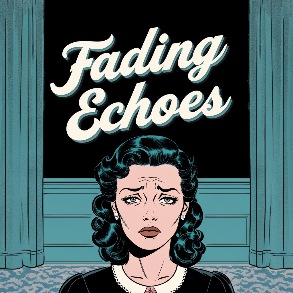 Fading Echoes Vintage Comic Style Illustration for Album Cover