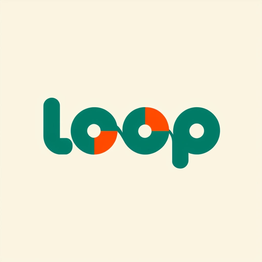 Modern Minimalist Loop Logo Design with Playful Color Contrast Logo
