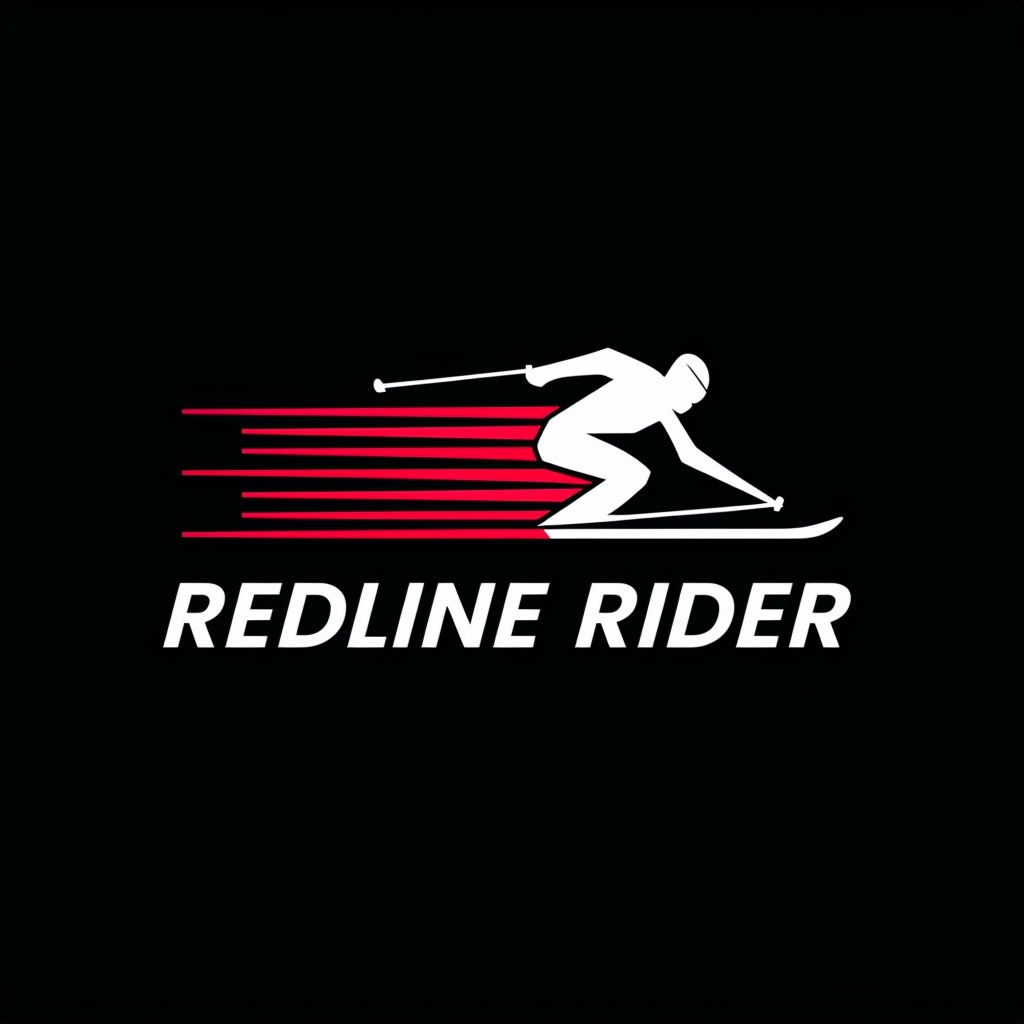 Minimalist REDLINE RIDER Logo Emphasizing Speed and Adrenaline Logo