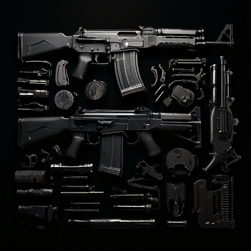 All parts of the ak 47 labeled by David Drozd - Playground