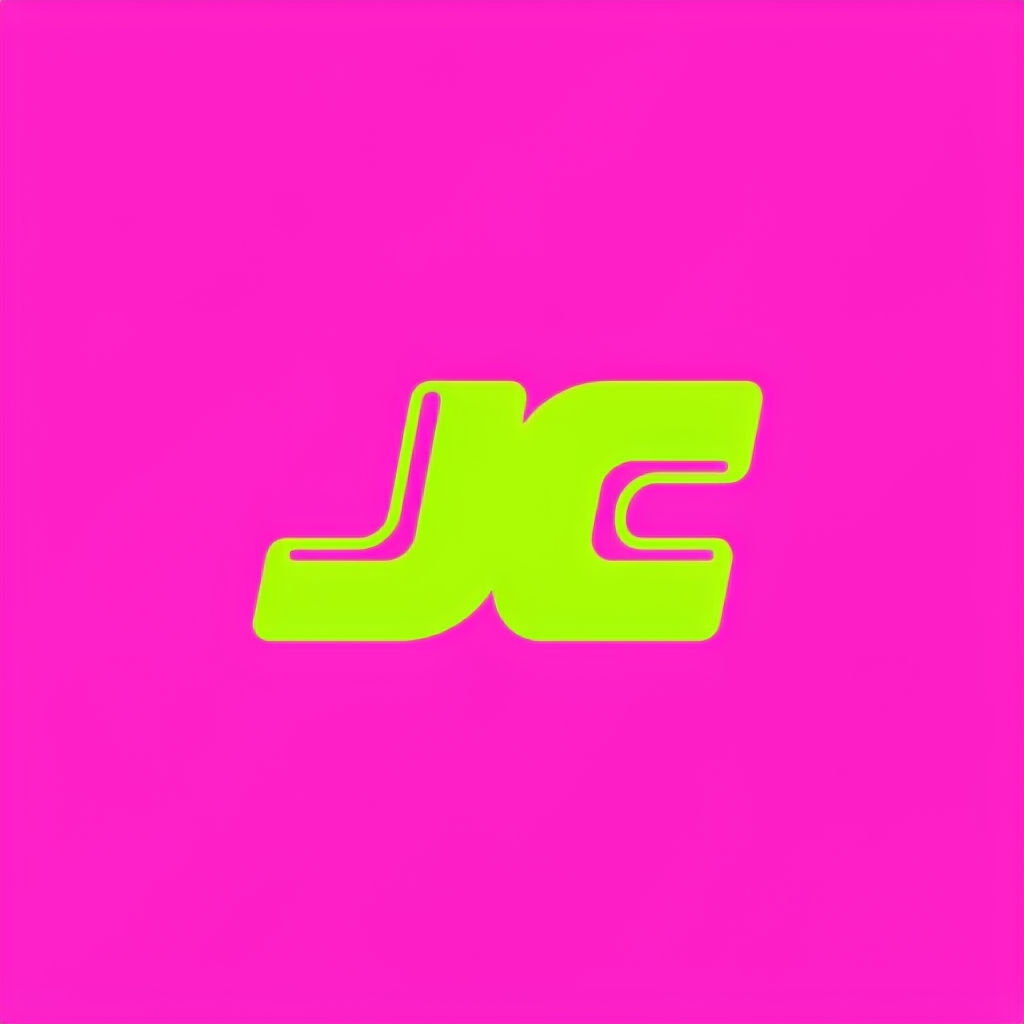 Vibrant Lime Green JC Logo on Hot Pink Background Logo