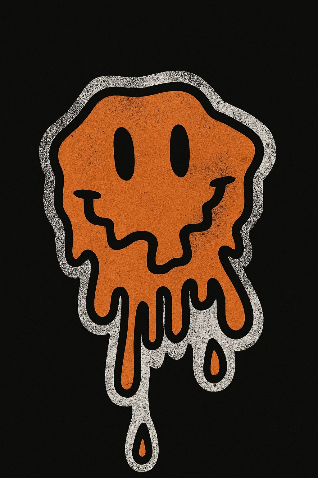 Abstract Dripping Smiling Face Illustration T-Shirt