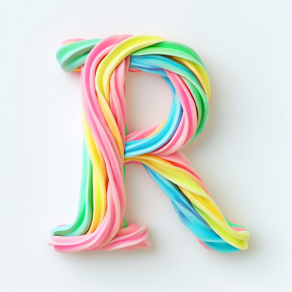 Vibrant Swirling Ribbon Letter R Monogram Design Sticker