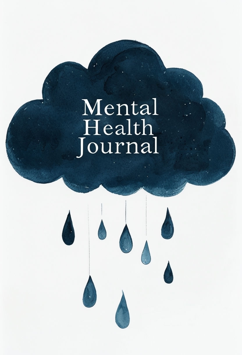 Calm Navy Blue Cloud Mental Health Journal EBook Cover
