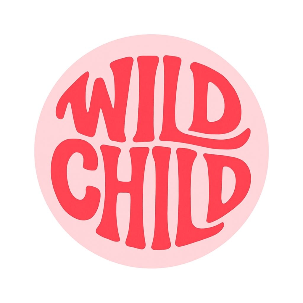 Vibrant Wild Child Retro Logo Sticker Design