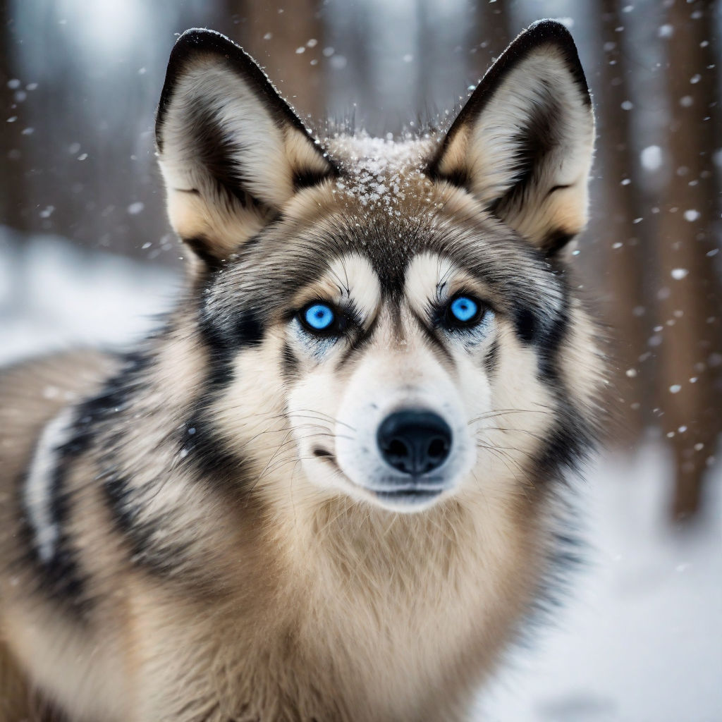 Realistic closeup photo of a real husky bat eared fox hybrid... by ...