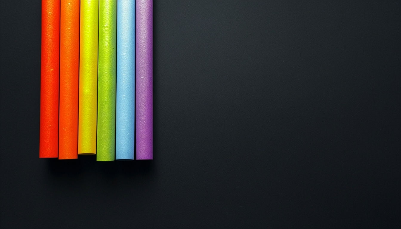 Vibrant Minimalist Colored Sticks Arrangement Virtual Background
