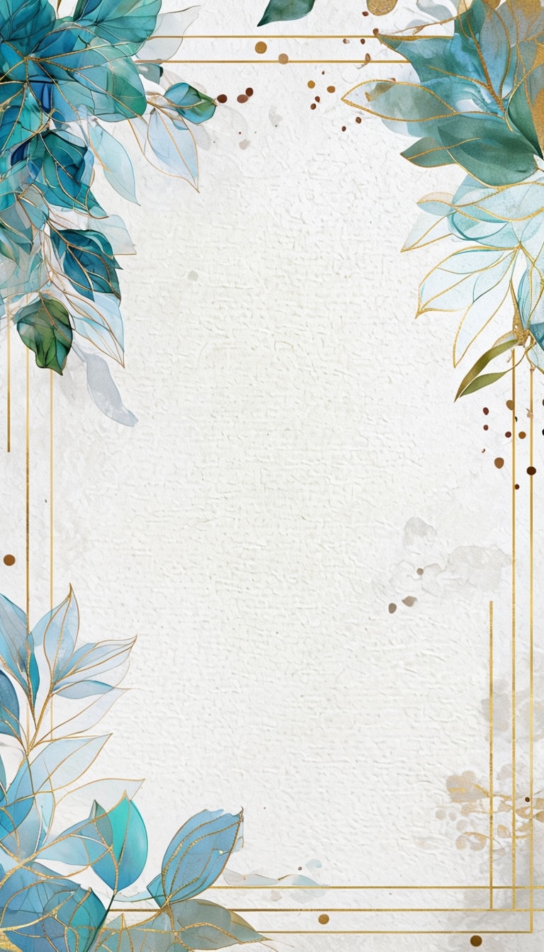 Elegant Botanical Invitation Design with Gold Geometric Accents Social Media Post