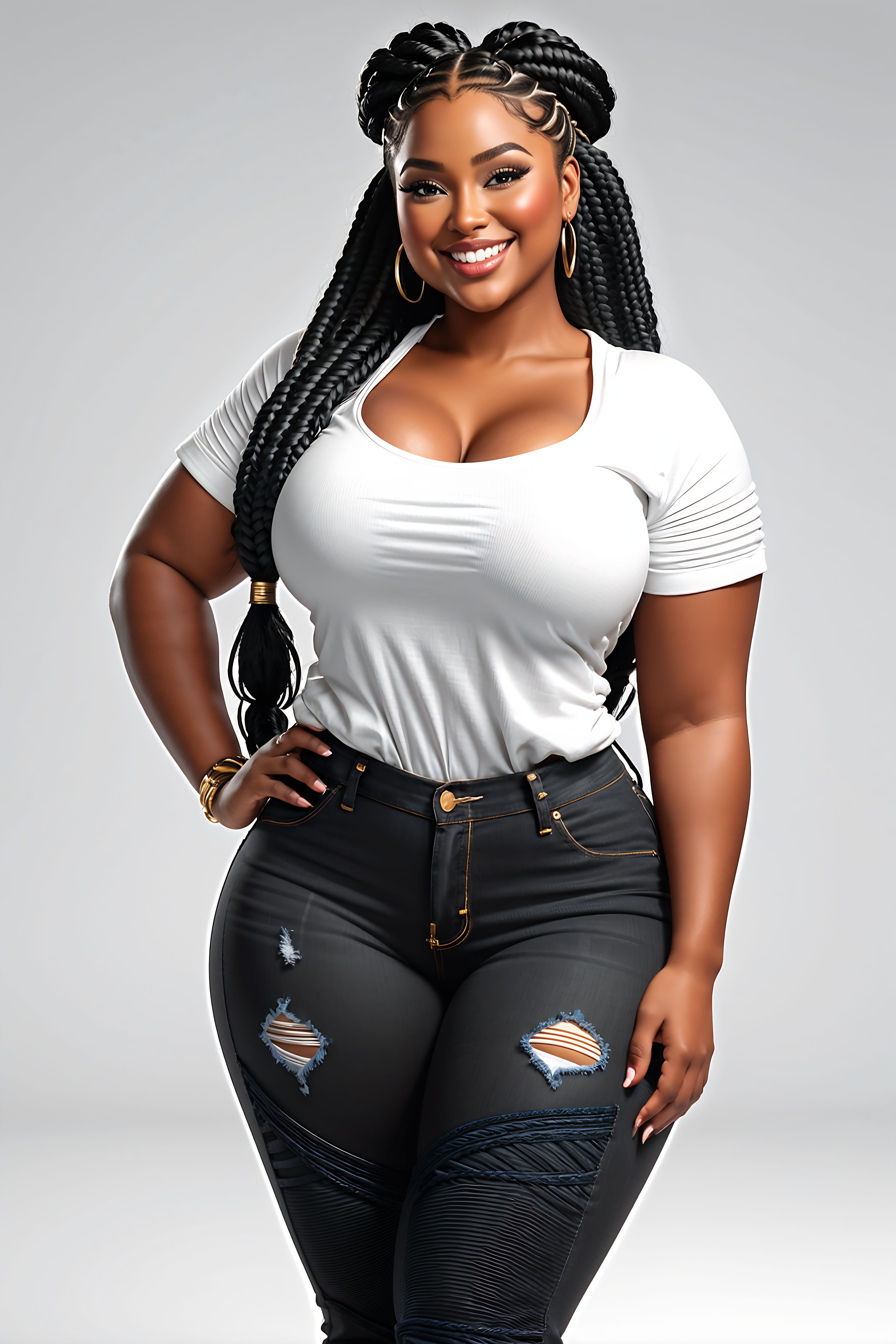 full-figured black woman with wide hips