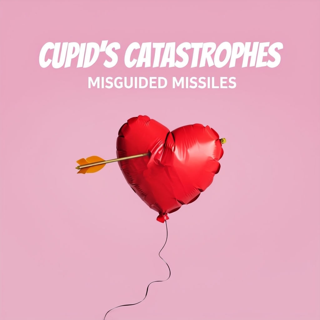 Minimalist Valentine's Day Album Cover for Cupid's Catastrophes Spotify Album Cover