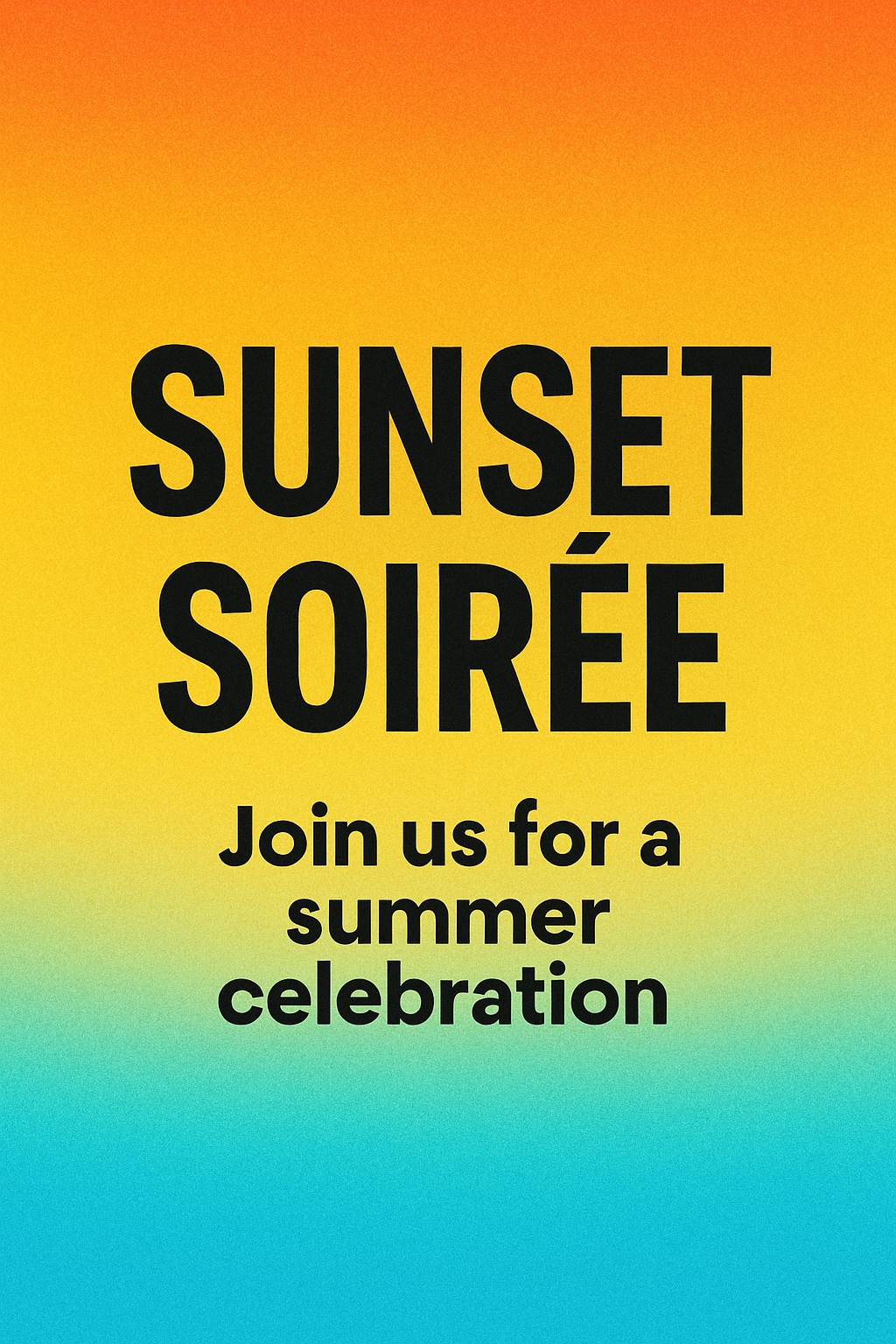 Vibrant Sunset Soiree Minimalist Invitation Design Poster