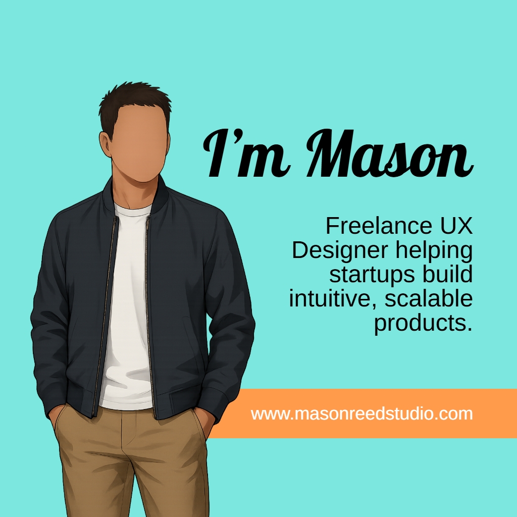 Stylish Faceless UX Designer Mason Digital Illustration Social Media Post