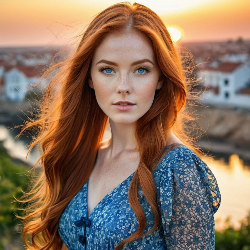 a sexy redhead with angelically innocent