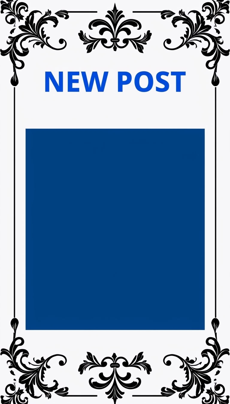 Elegant Navy Blue Decorative New Post Graphic Social Media Post