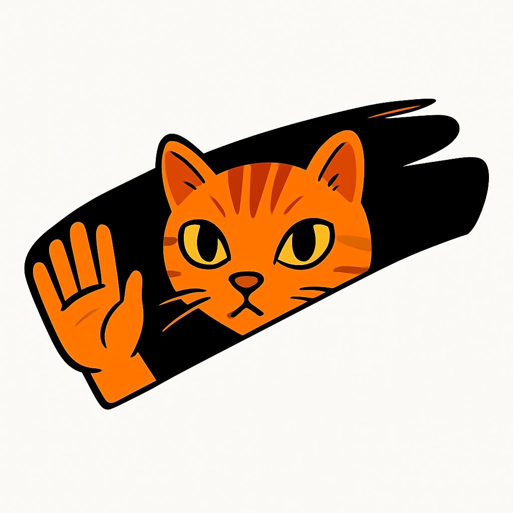 Playful Orange Tabby Cat Cartoon Illustration Sticker