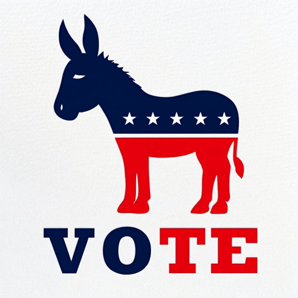 Stylized Donkey Vote Graphic T-Shirt Design for Civic Participation