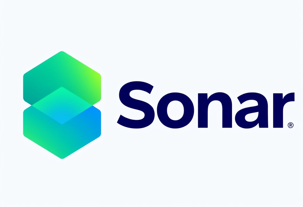 Teal and Lime Green Sonar Logo with Geometric Design for Branding Logo