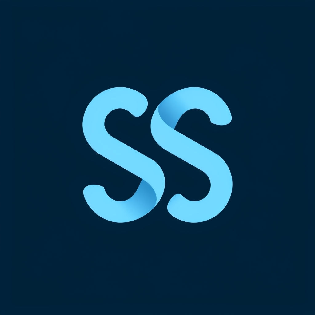 Minimalist Intertwined Light Blue S Logo Design Monogram