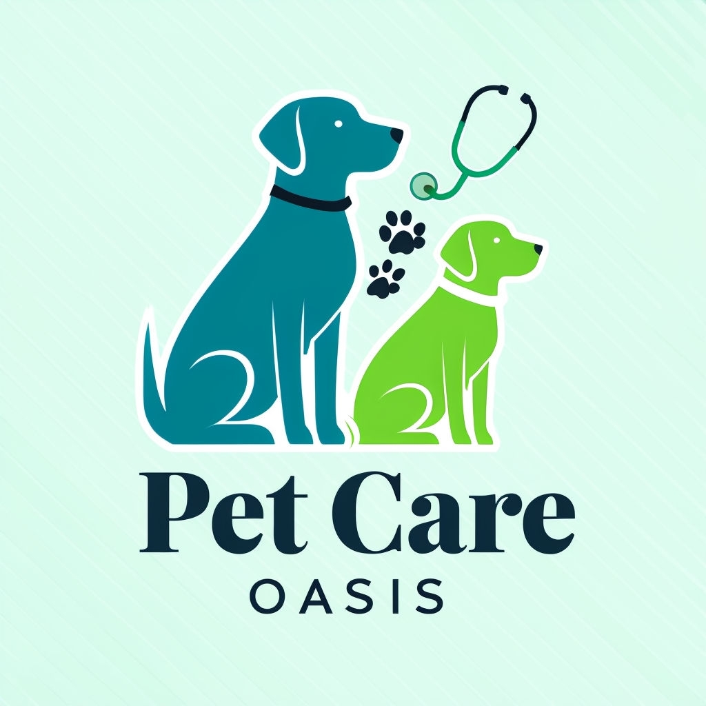 Modern Minimalist Pet Care Logo with Stylized Dogs