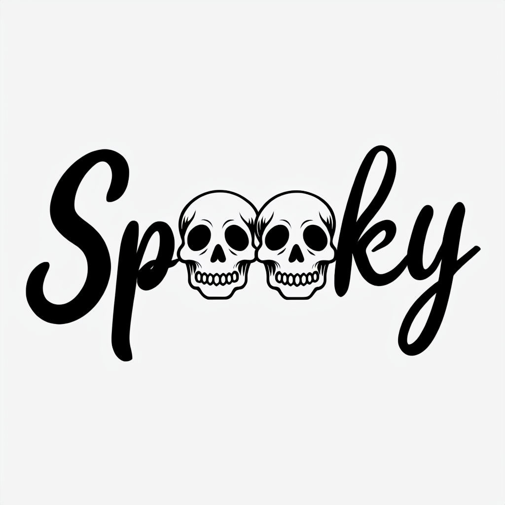 Spooky Handwritten Skull Typography Design for Halloween Mug