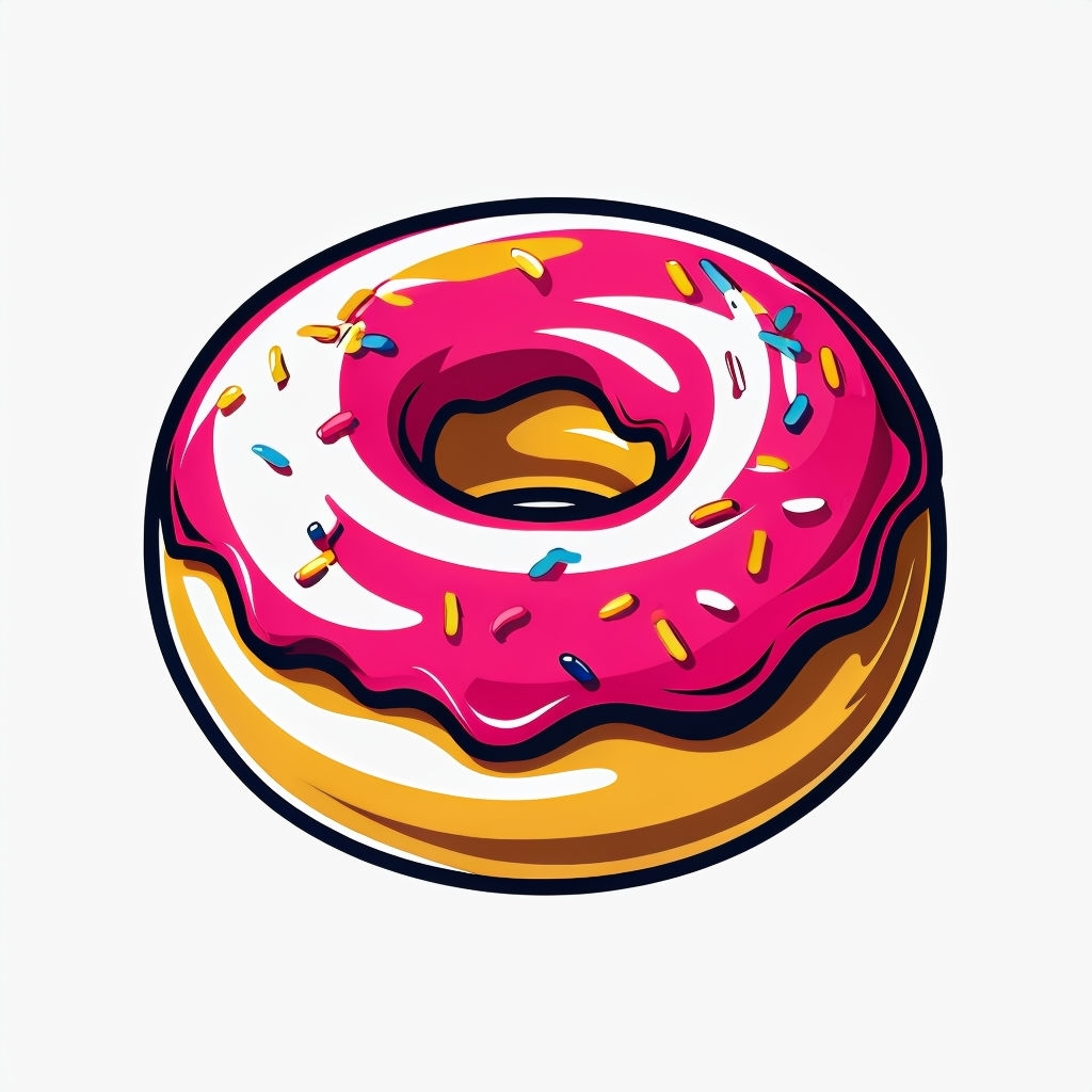 Vibrant Pop Art Rolling Donut Illustration Mug
