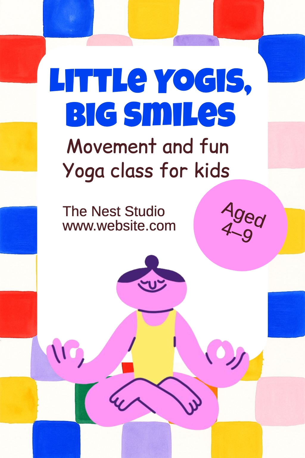 Little Yogis Big Smiles Fun Yoga Class for Kids Flyer