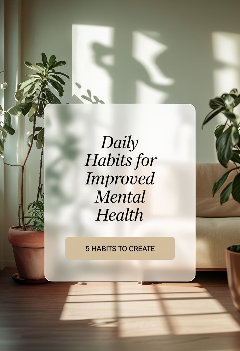 Daily Habits for Improved Mental Health Promotion Social Media Post