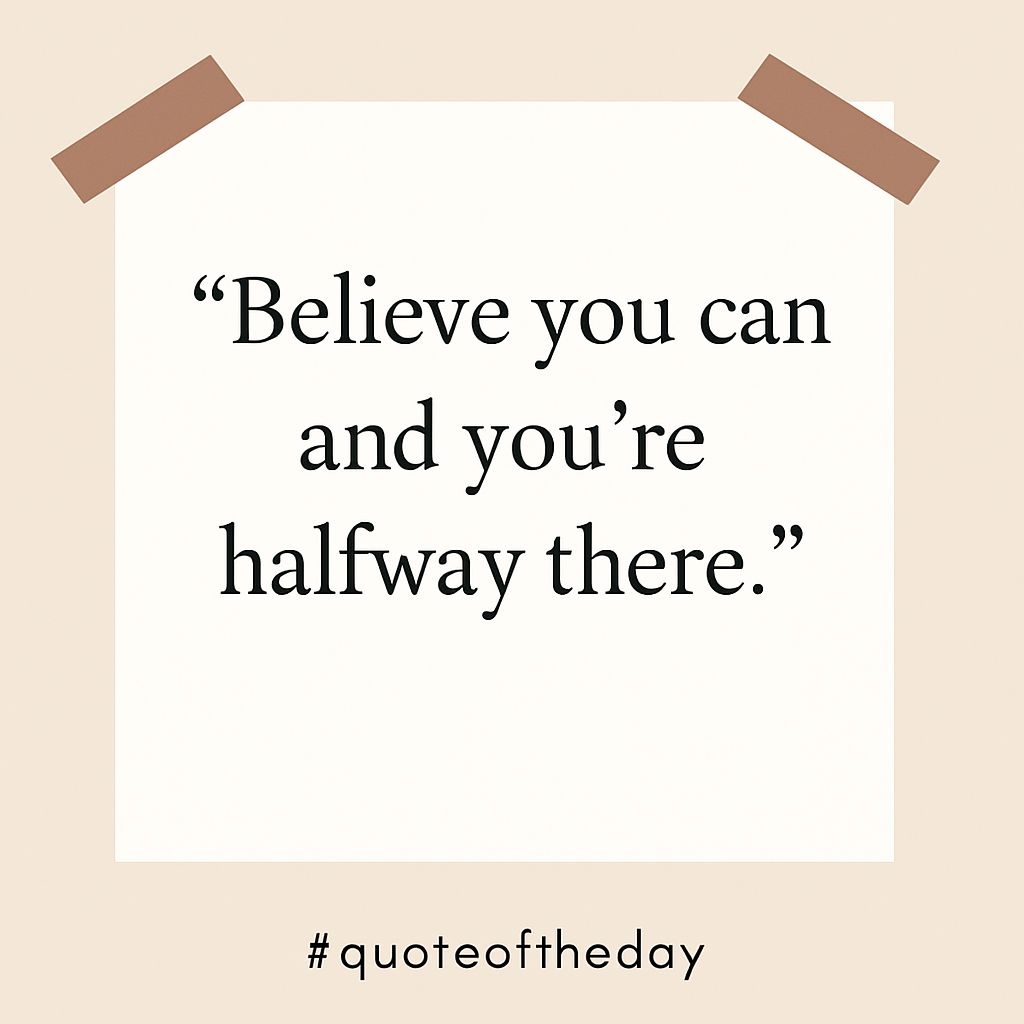 Minimalist Inspirational Quote on Taped Paper Design Social Media Post
