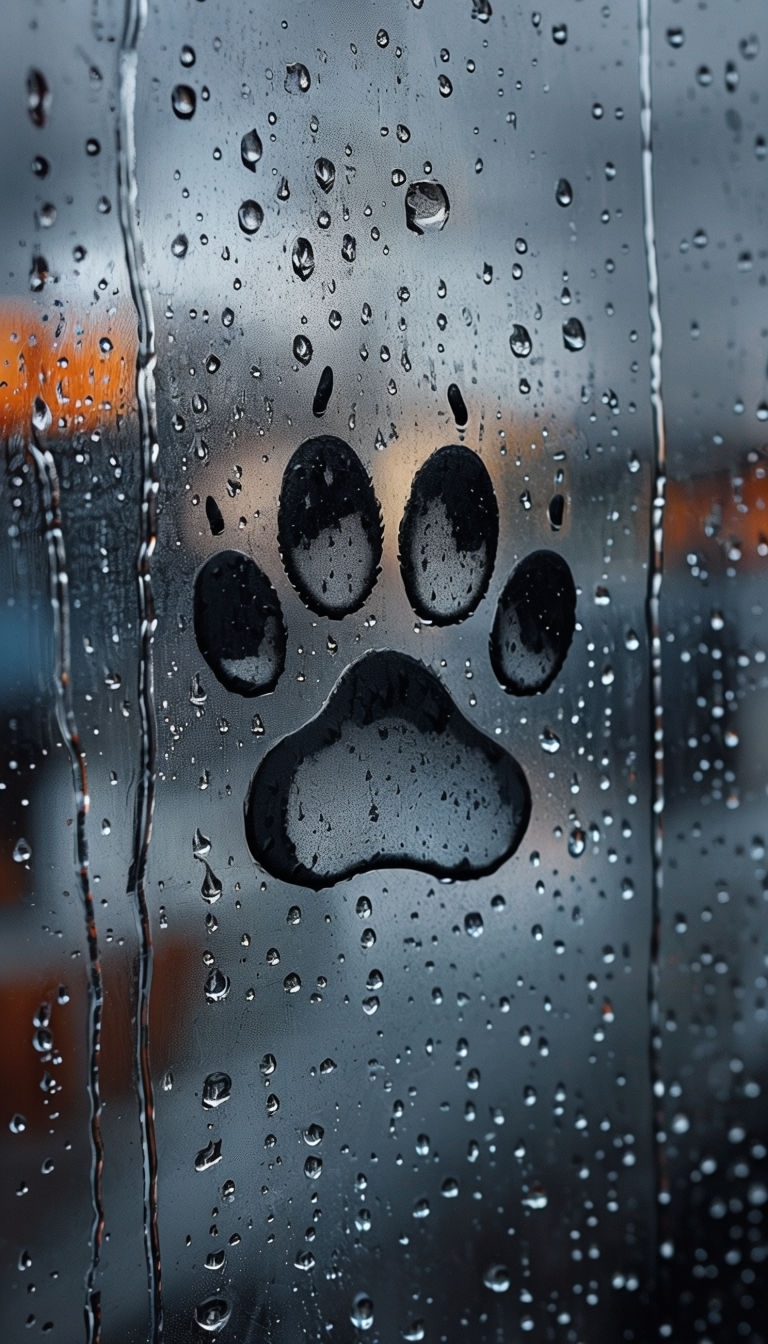 Condensation Paw Print Close-Up Photograph for Art