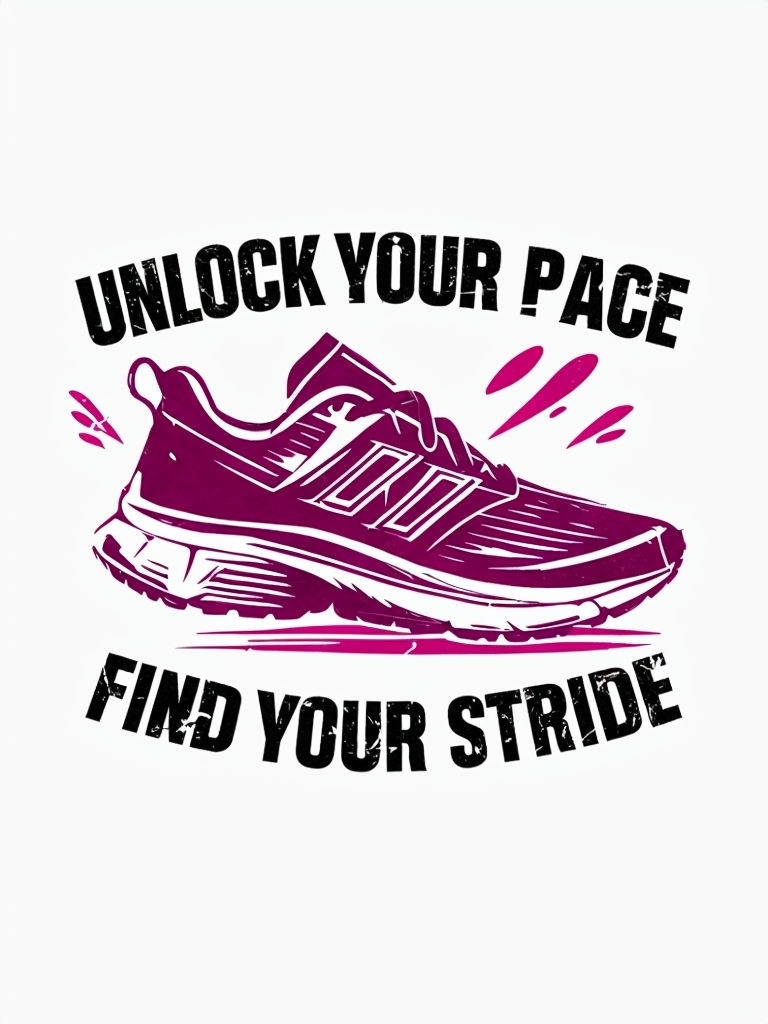Unlock Your Pace Motivational Running Shoe T-Shirt