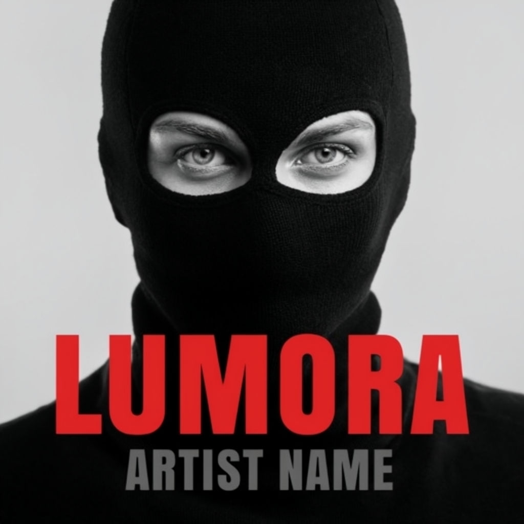 LUMORA Mysterious Black Balaclava Artwork for Spotify Album Cover