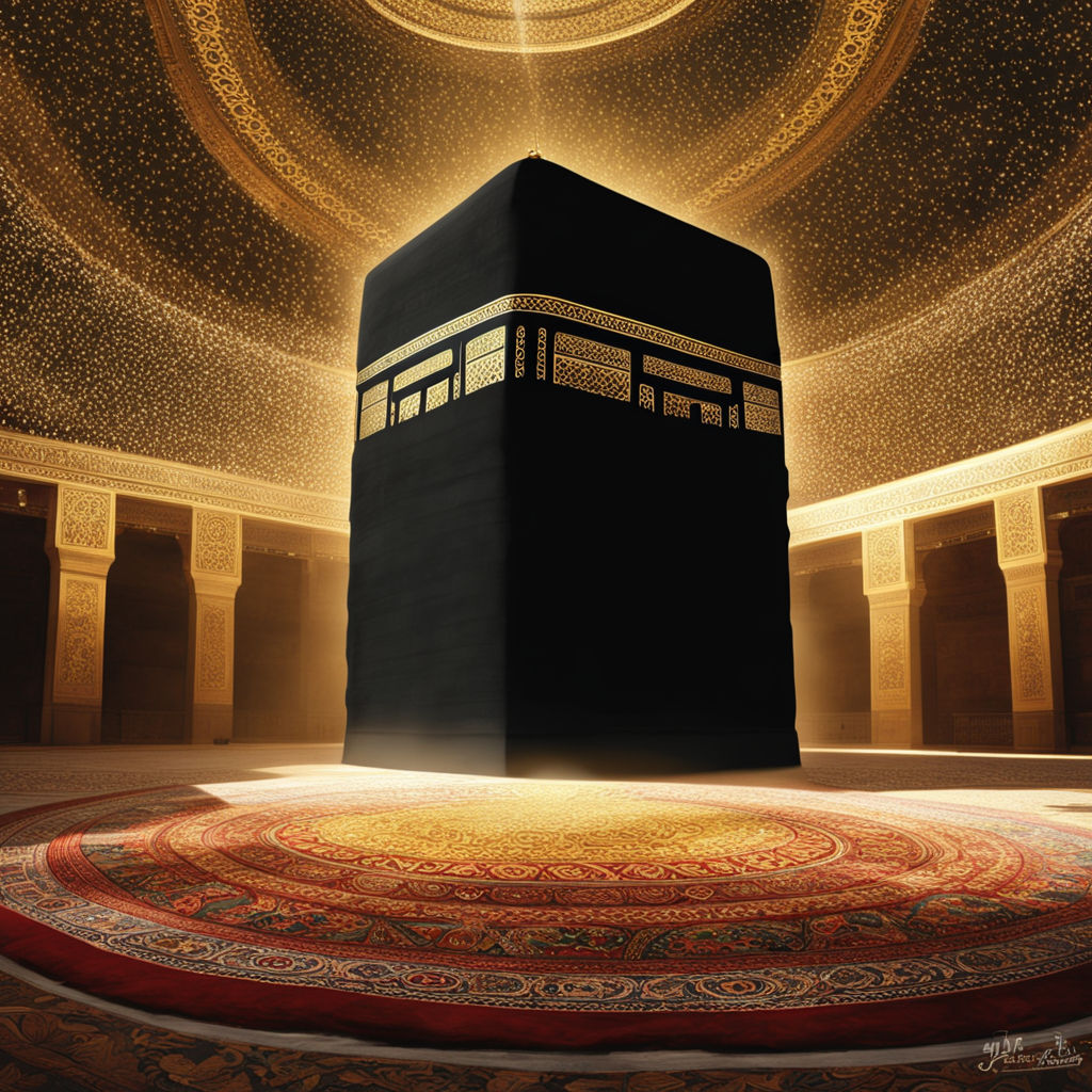 Interior of the Kaaba illuminated by divine light revealing ... by ...