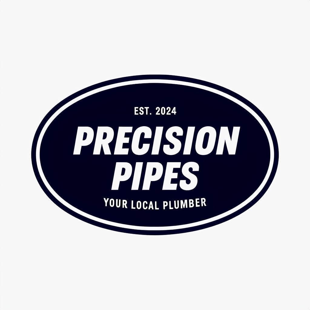 Minimalist Precision Pipes Logo Design for Your Local Plumber Logo