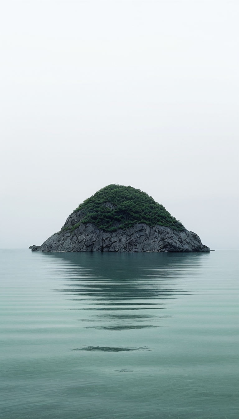 Tranquil Minimalist Island Landscape Photography Mobile Wallpaper