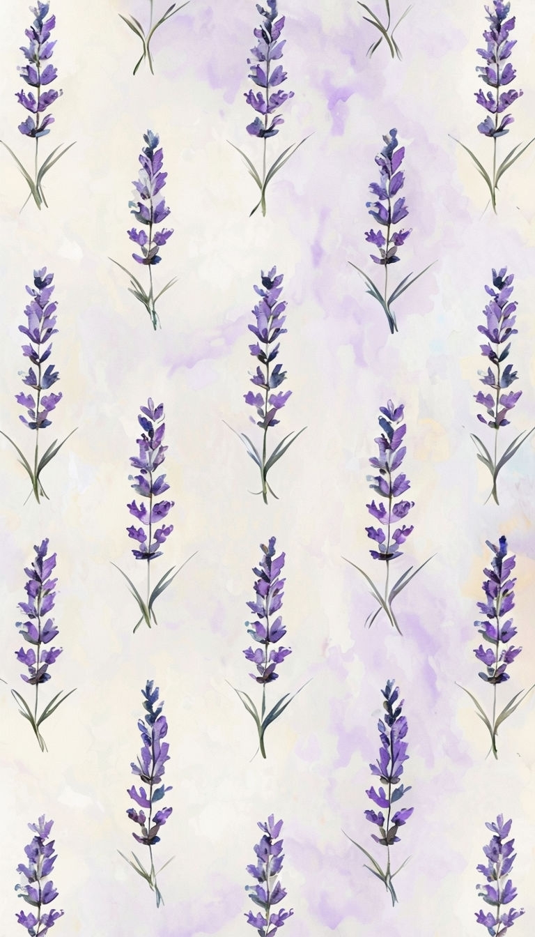 Stylized Lavender Flower Sprigs Seamless Pattern Phone Case Cover