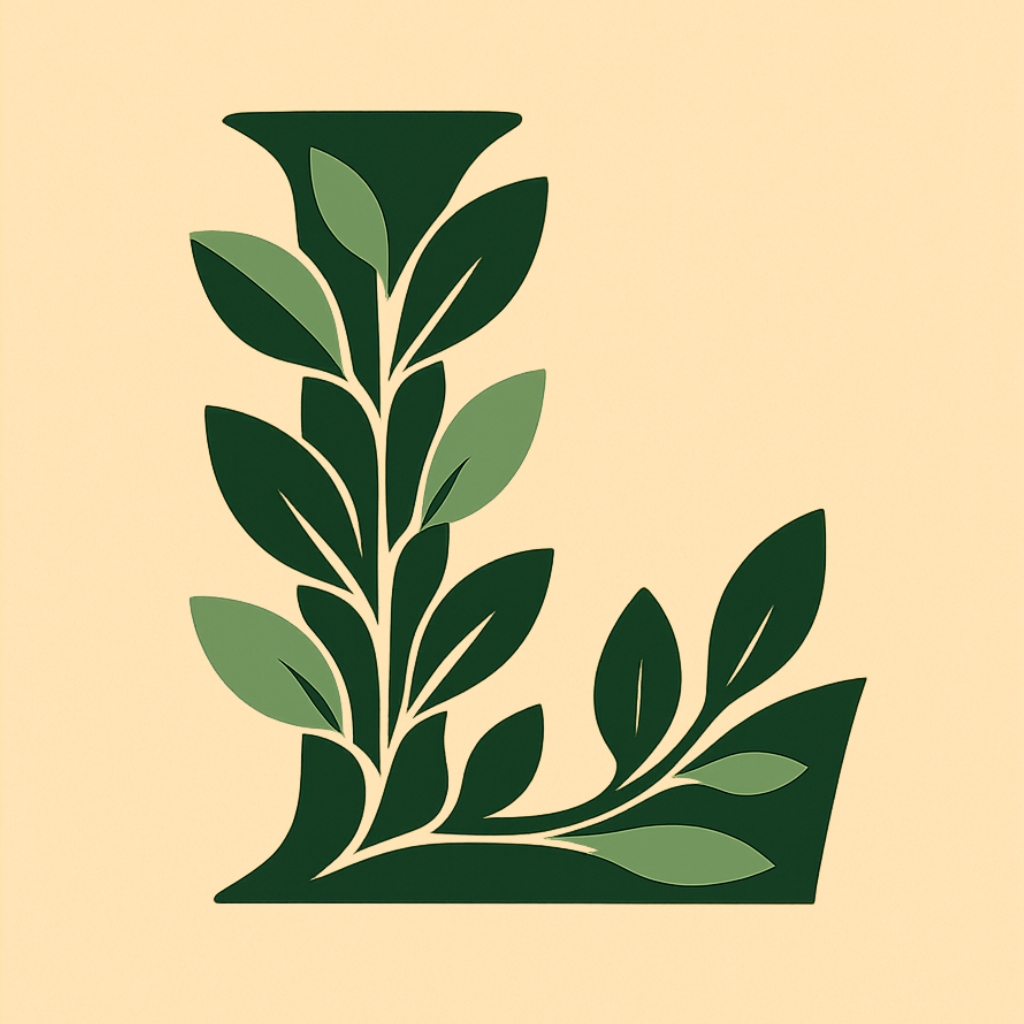Botanical Letter L Modern Minimalist Graphic Design Monogram