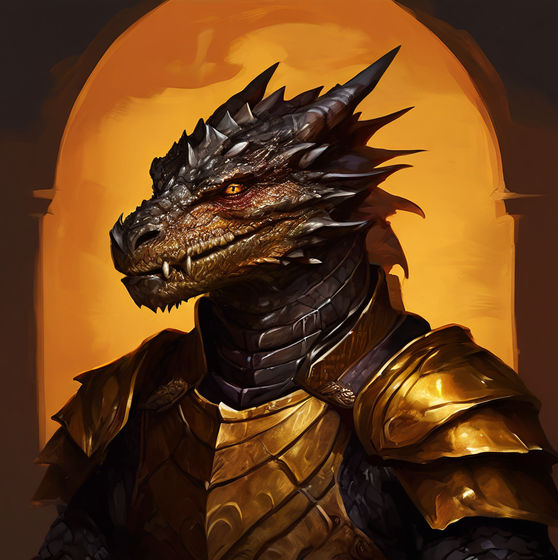 Black handsome dragonborn noble by Alex Colipolski - Playground