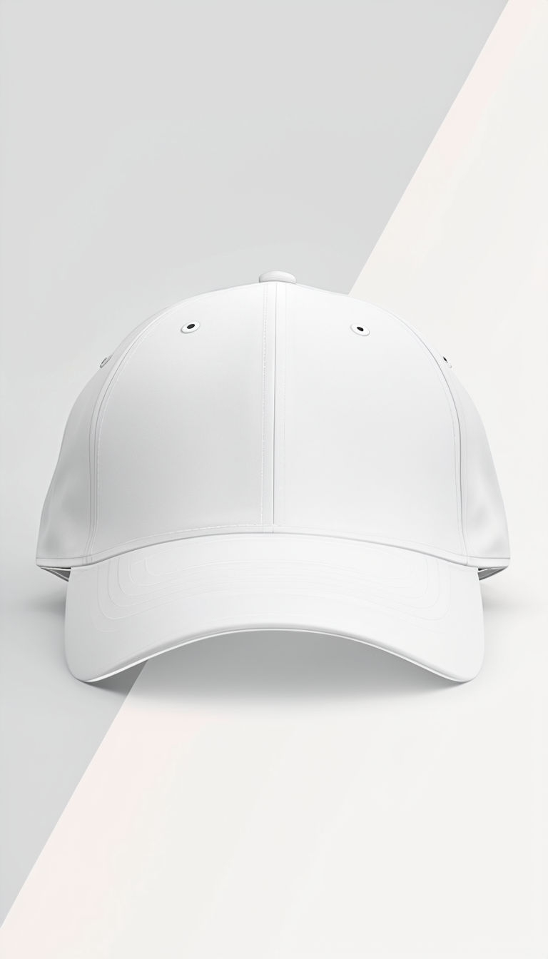 Minimalist White Baseball Cap Mockup on Diagonal Background