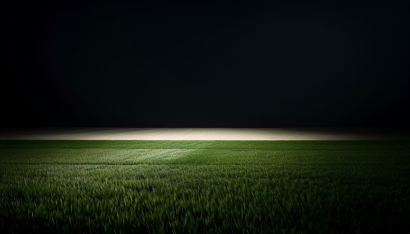 Minimalist Grassy Terrain with Dark Background Virtual Background