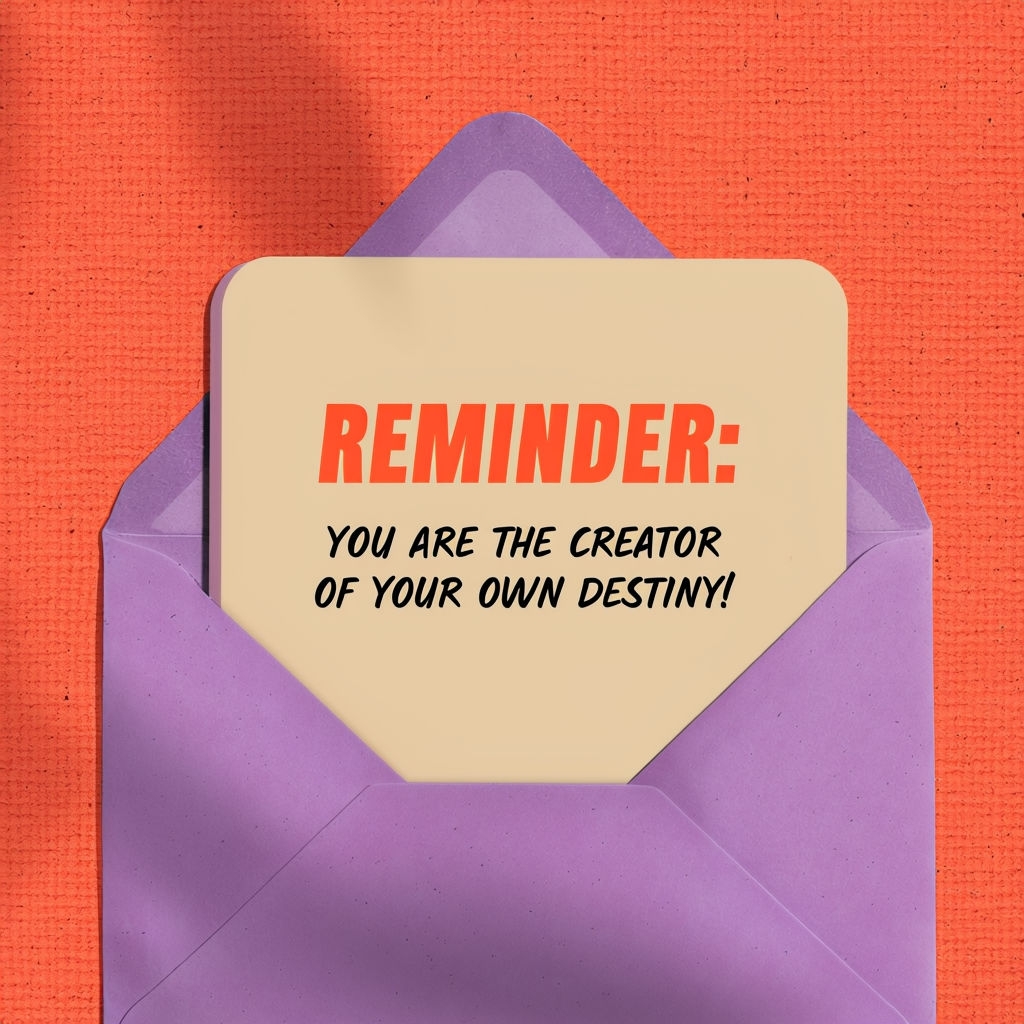 Inspirational Reminder Card Emerging from Lavender Envelope Social Media Post