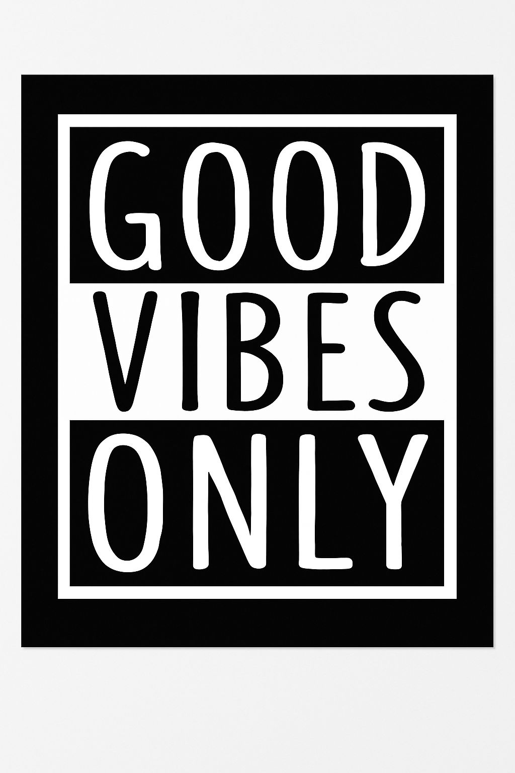 Good Vibes Only Minimalist Typography T-Shirt