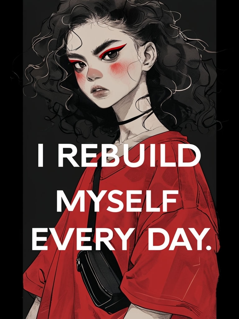 Fierce Girl Resilience Illustration with Bold Text Poster