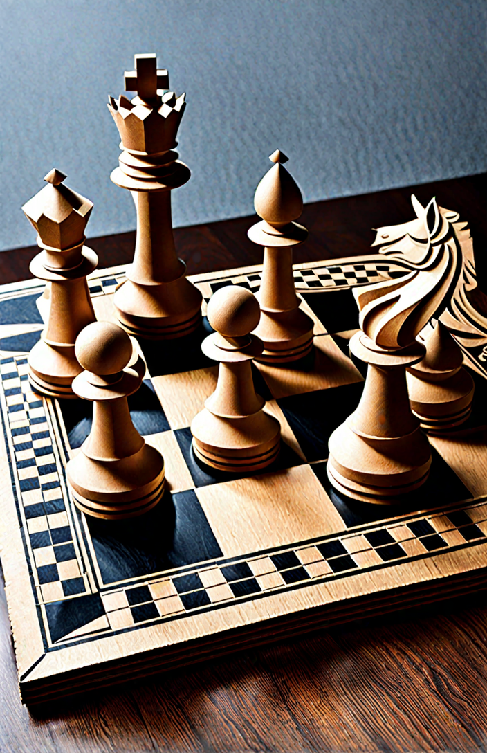 A true to form cardboard chess pieces set and cardboard ches... by ...