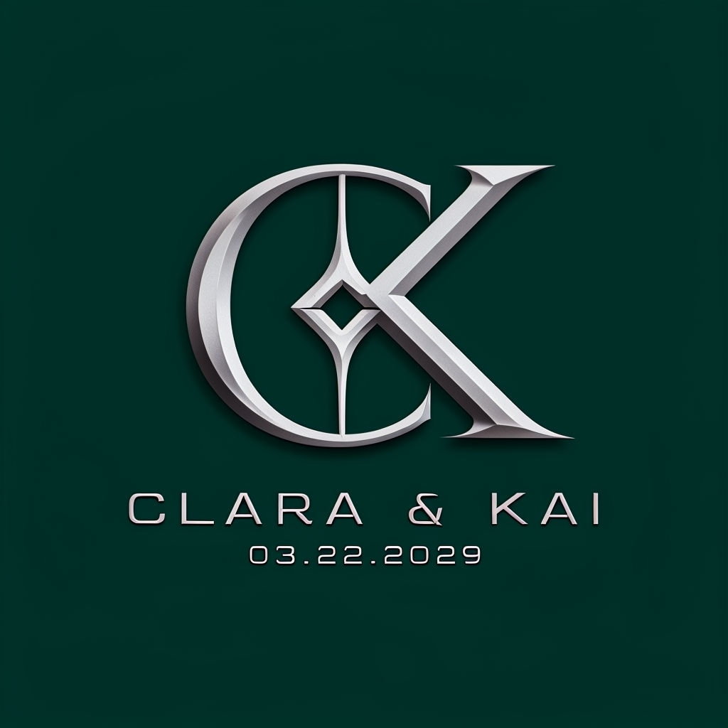 Elegant C and K Intertwined Monogram Wedding Logo Design Monogram