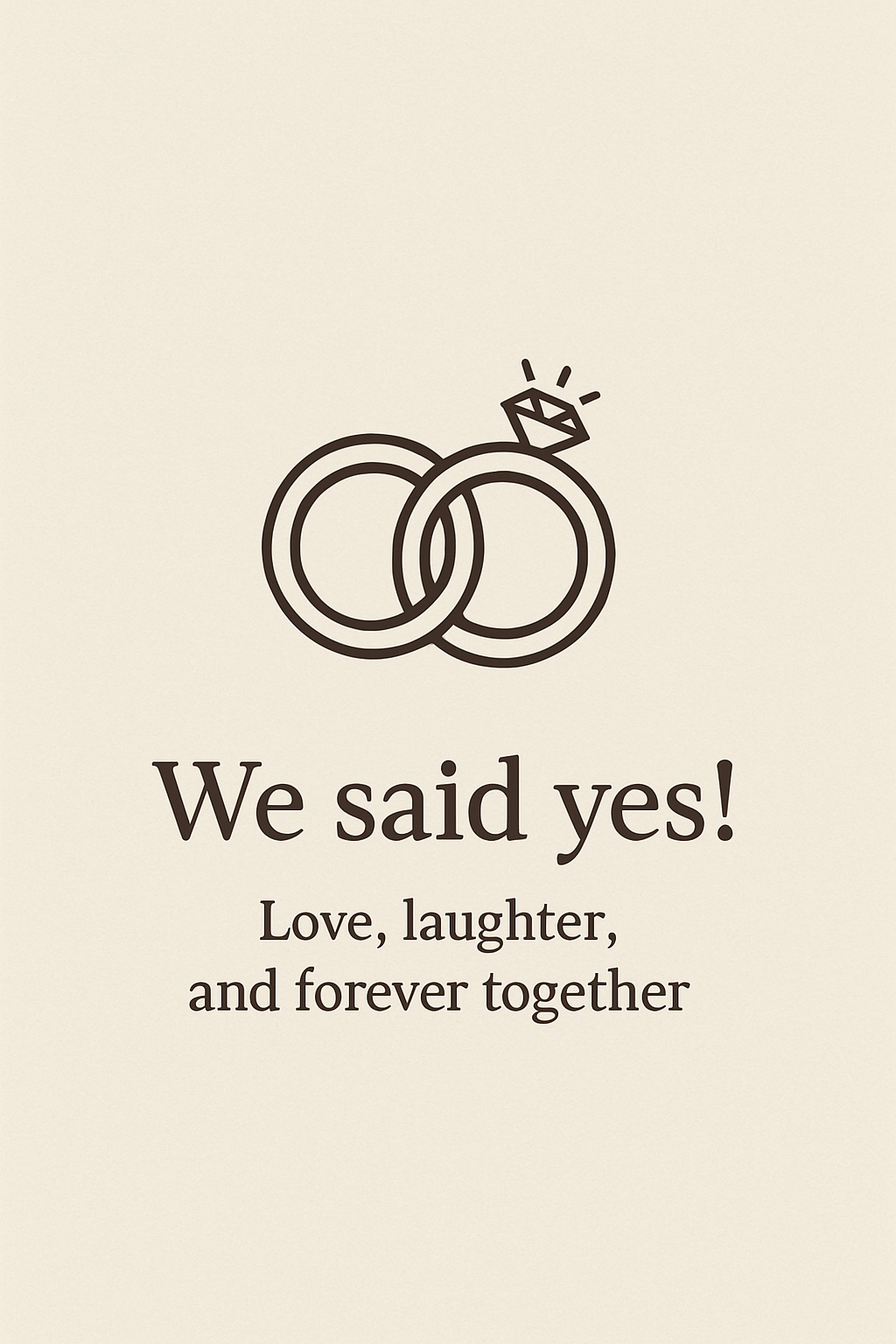 Minimalist Engagement Announcement with Interlocking Rings Card