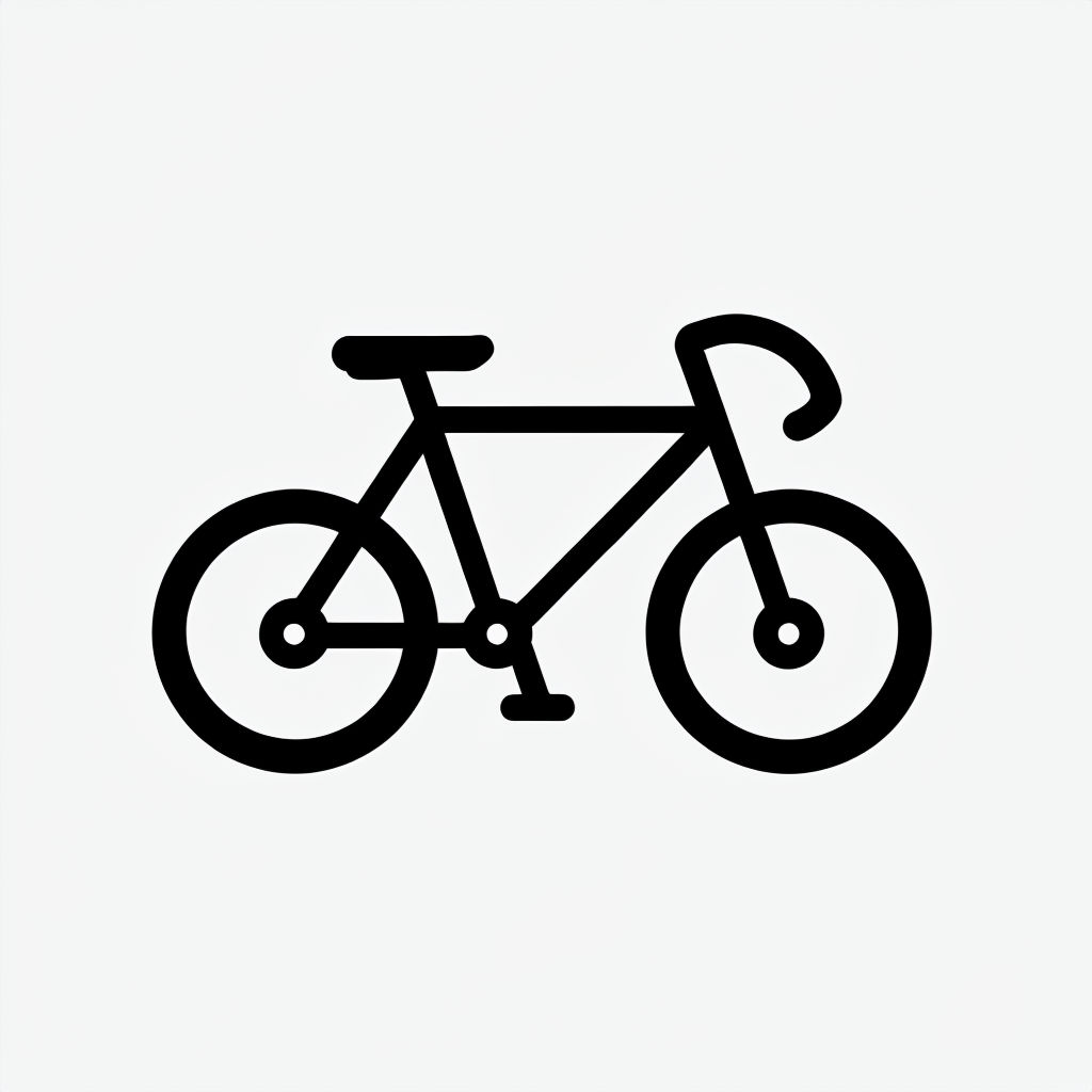 Minimalist Black Line Drawing of a Bicycle Art for Hats