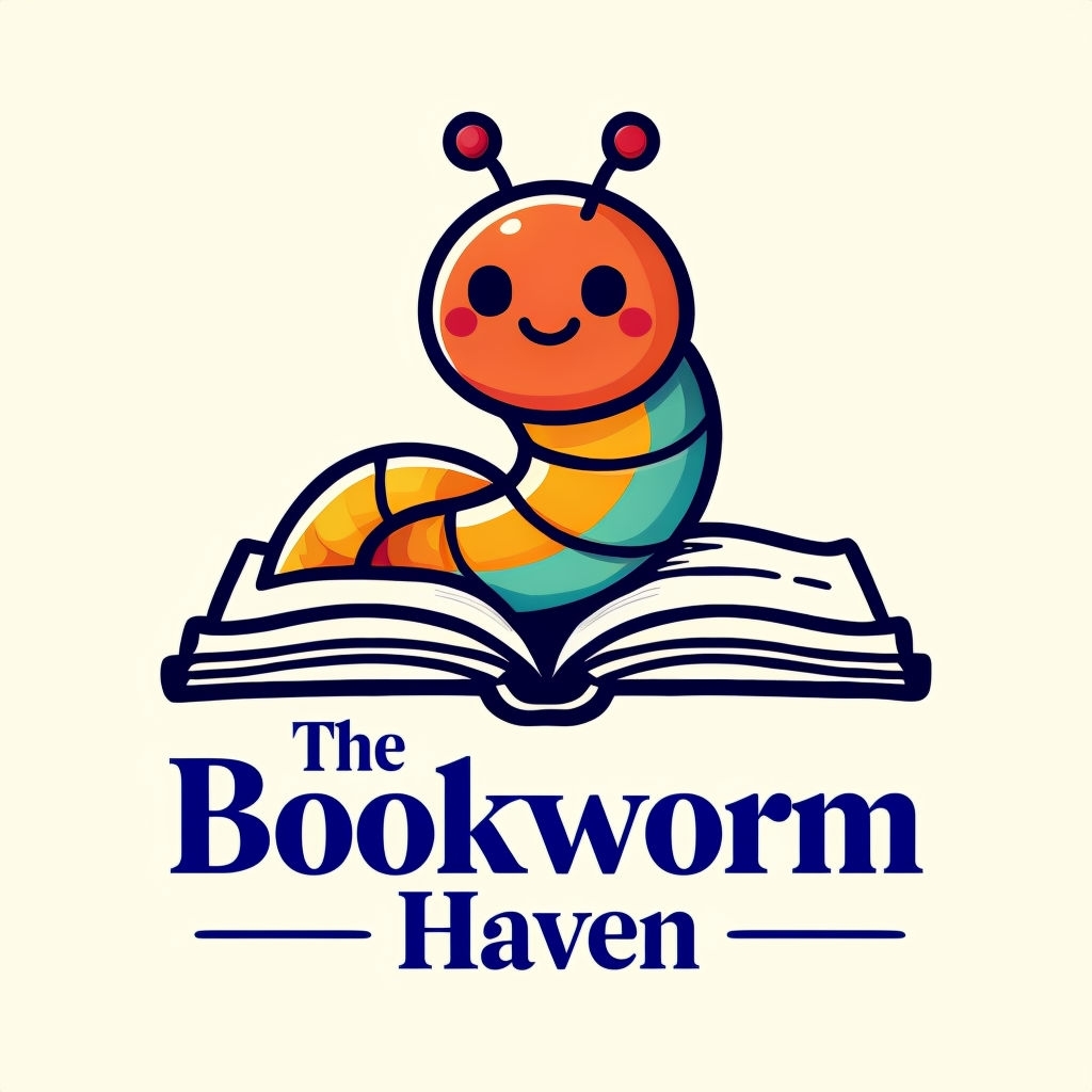 Cheerful Bookworm Logo for The Bookworm Haven