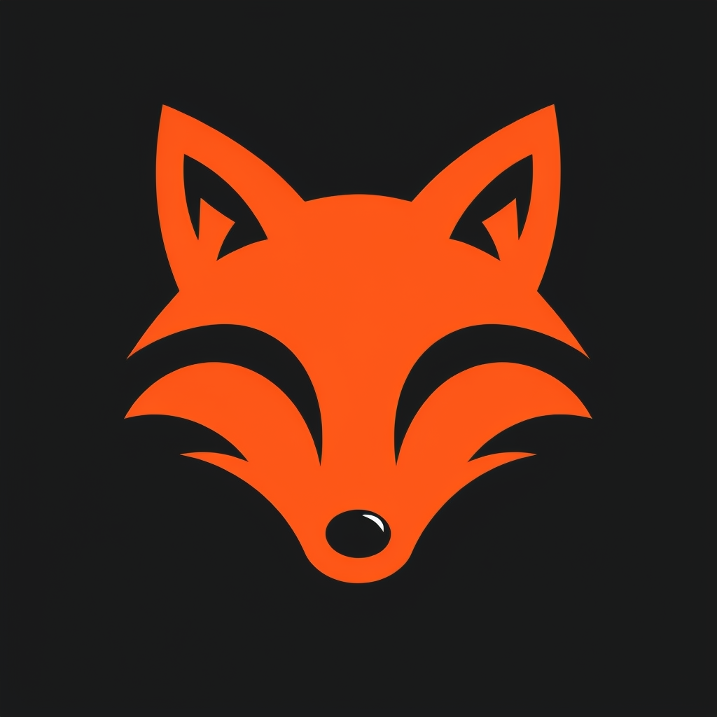 Minimalist Bright Orange Fox Head Logo