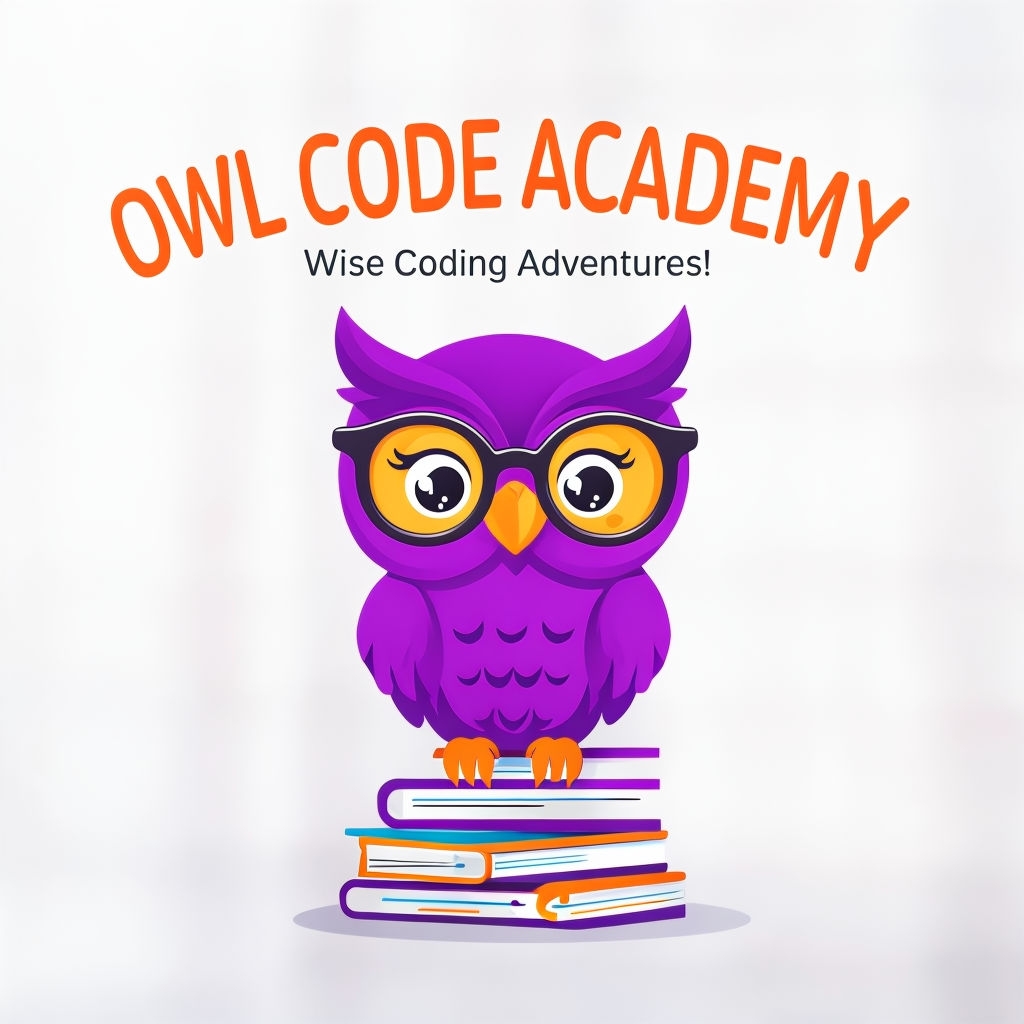 Playful Cartoon Owl Code Academy Logo Design